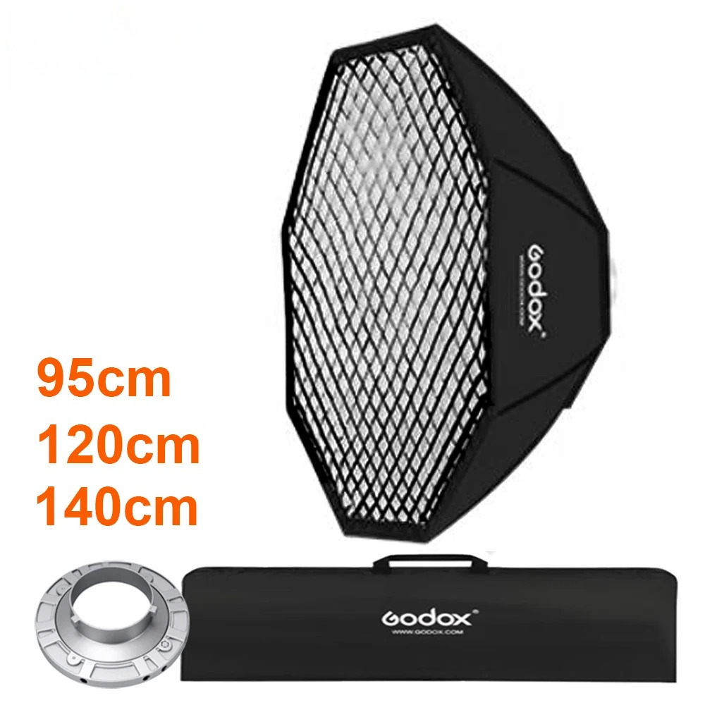 Softbox 120Cm Octagon - 95cm/37インチ 120cm/47インチ 140cm/55インチ 八角形ハニカムグリッドソフトボックス 取り外し可能なソフトライトクロス ボーエンズマウント