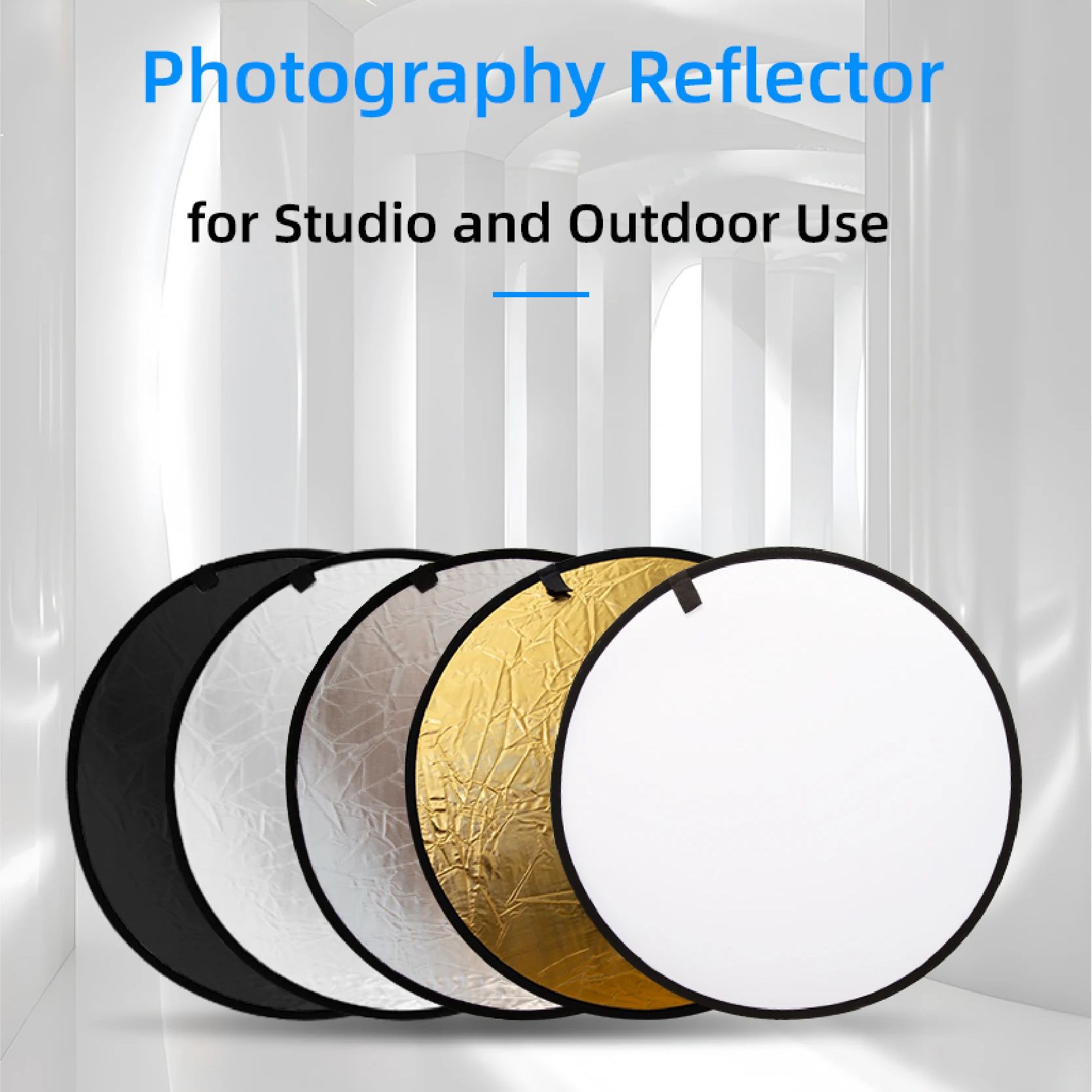 Reflector 5 In 1 110Cm - RF01 5in1 折りたたみラウンド写真撮影リフレクターフォトスタジオ屋外ライトディフューザーマルチディスクキャリーバッグ付き 30/60/80/110 センチメートル