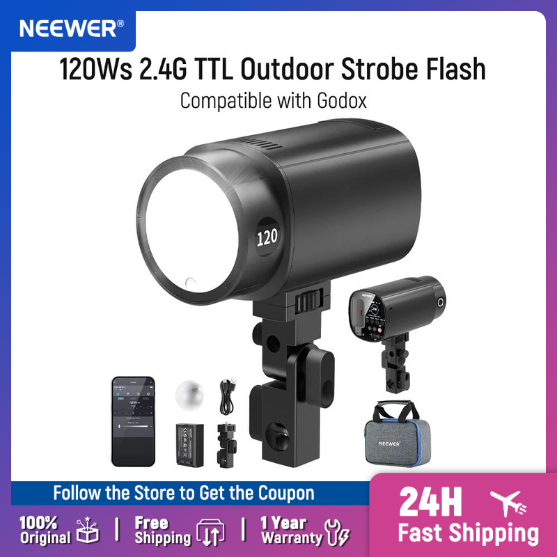 Studio Strobe Hss Ttl - NEEWER Q120 120Ws 2.4G TTL屋外ストロボフラッシュ、Godox 1/8000s