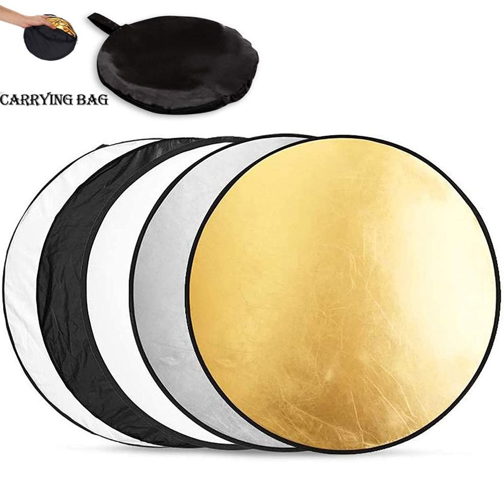 Reflector 5 In 1 110Cm - 新しいポータブル 2/5in1 写真撮影用リフレクター折りたたみ式ラウンドライトディフューザーソフトライト屋外研磨プレートフォトスタジオ