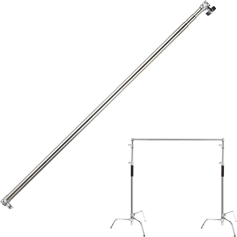 Studio Light Stand 3M Heavy Duty - Selens 3m伸縮式背景クロスバー、頑丈なステンレス製Cスタンド、写真スタジオ用三脚に取り付け可能なライトスタンド延長ポール