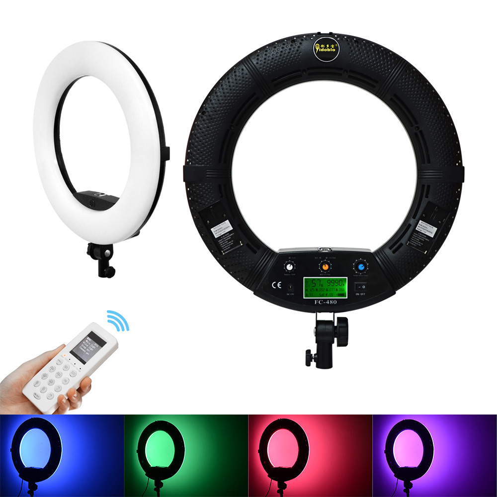 Ring Light 18 Inch Studio - プロフェッショナルrgbリングライト45センチメートルリングと三脚2700k-9990 18k yidoblo FC-480 18インチ96ワットrgbビデオライト写真スタジオ