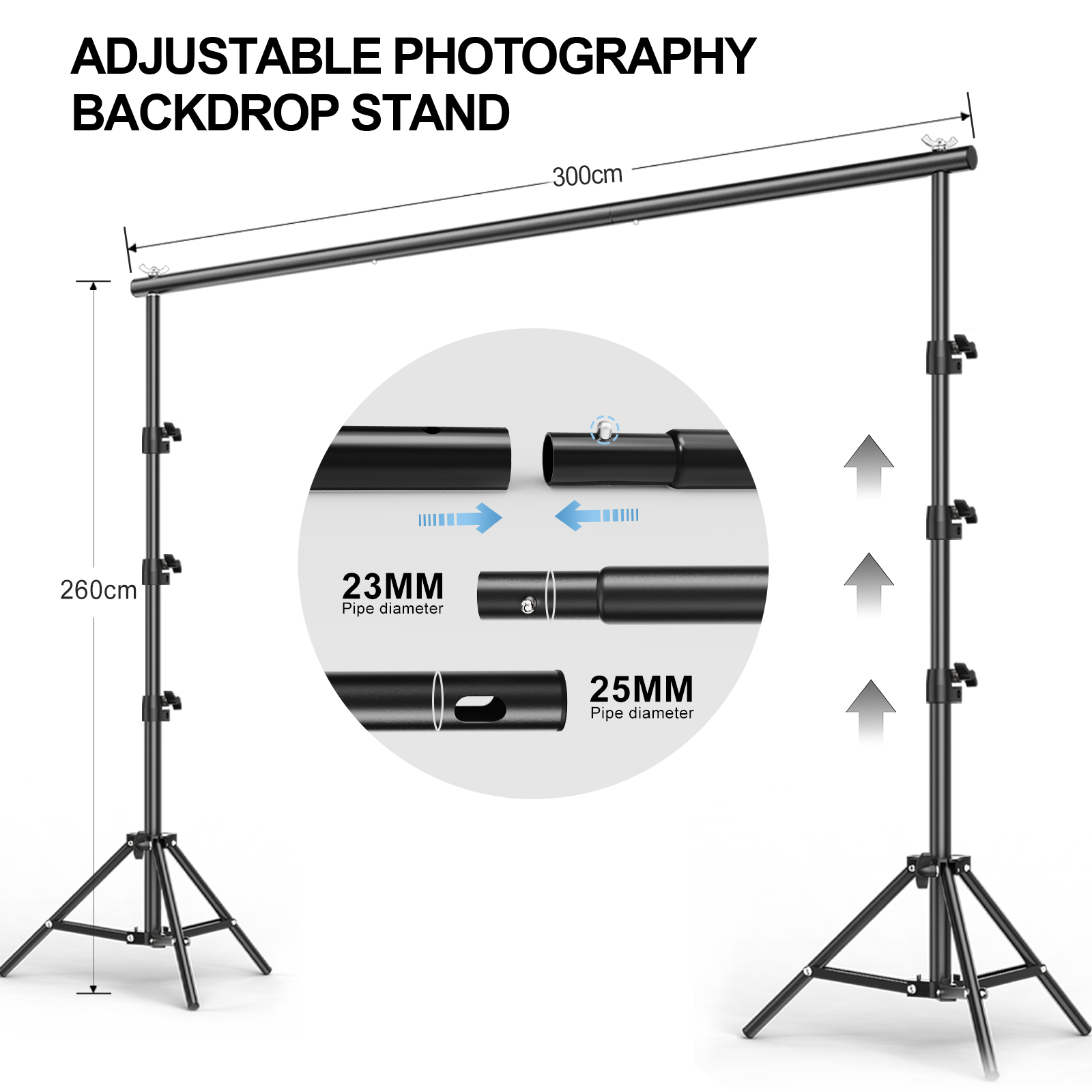 調整可能な写真撮影用背景スタンドキット（2.6x3m） |  - Photography Backdrop Stand Kit のレビューと価格