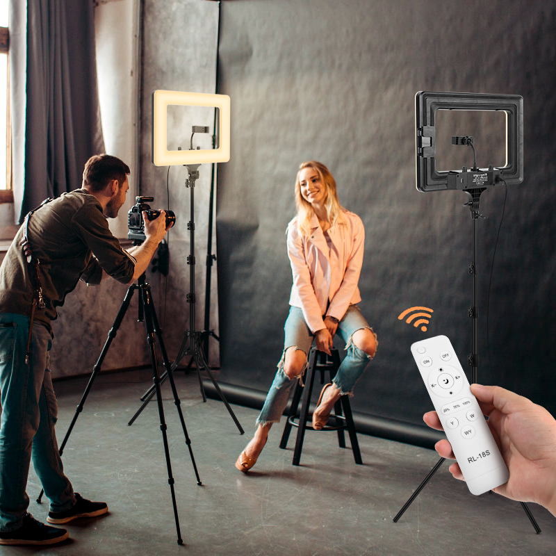 18インチ写真撮影用リングライト、2000-7500K調光可 - Ring Light 18 Inch Studio のレビューと価格