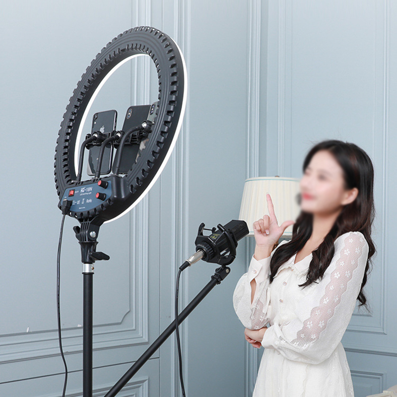 HQ-18N写真撮影スタジオビデオライブ放送用三脚付き三色調 - Ring Light 18 Inch Studio のレビューと価格