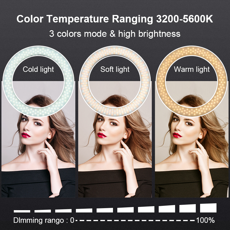 18 インチリングライト三脚付き 200 センチメートルウォ - Ring Light 18 Inch Studio のレビューと価格