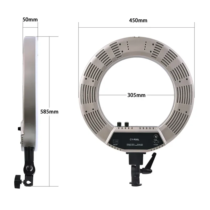 18インチ 55W 480 LED調整可能リングライト 55 - Ring Light 18 Inch Studio のレビューと価格