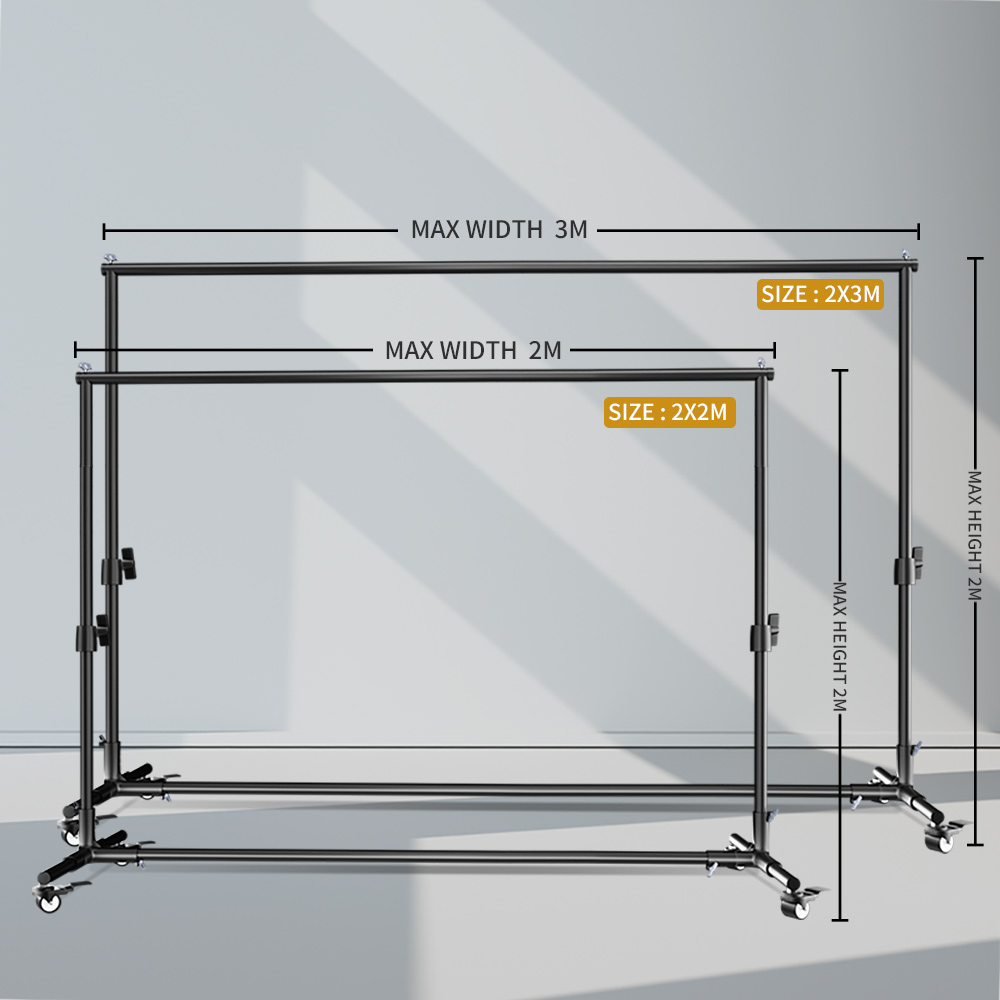 SH 2X2M / 2X3M 背景スタンド（4個の車輪と4個 - Photography Backdrop Stand Kit のレビューと価格
