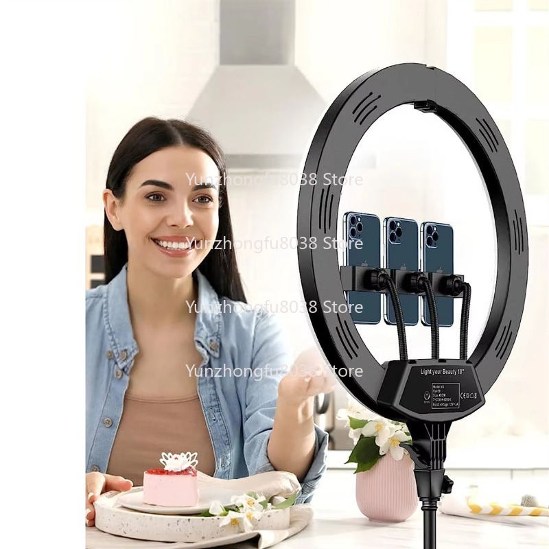 18インチのポータブル三脚照明キット、調光可能なLEDリング - Ring Light 18 Inch Studio のレビューと価格