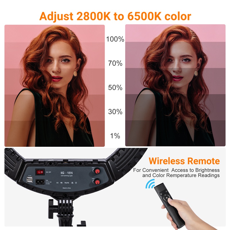 18 インチリングライト三脚スタンド付き 55 ワット 30 - Ring Light 18 Inch Studio のレビューと価格